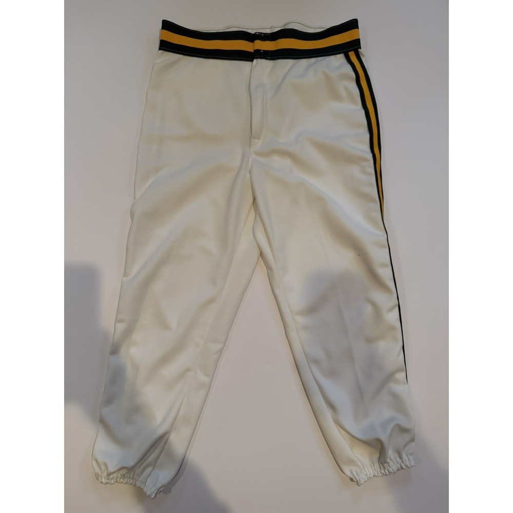 Wilson Vintage Men's Athletic Pants Large White Green Yellow Stripe